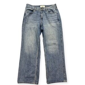 Y2K Hollister Jeans Women's 32 Blue Curvy Mid-Rise Baggy Wide Leg Casual Y2K